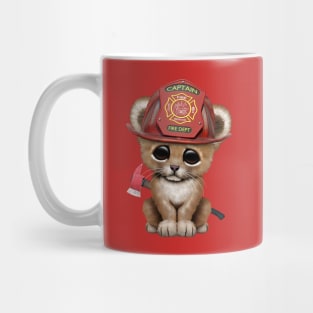 Cute Lion Cub Firefighter Mug